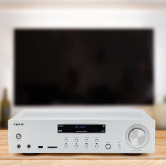 AMPLIFICADOR AIWA AMU-120BT Plata 2XCANALES/CHASIS METAL/2XOUT 60W/BT 5.0/USB/SD AMU-120BTSR