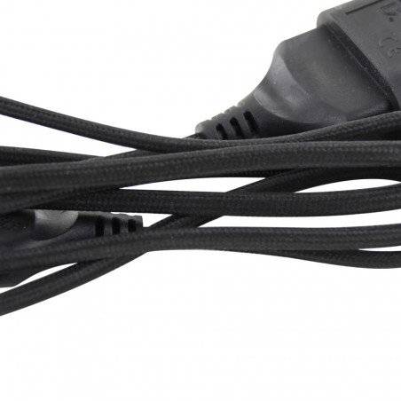 Rallonge électrique Textile 1.5m - Noir - Chacon
