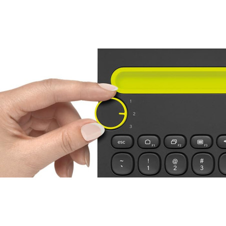 Logitech K480 Noir, Vert Bluetooth Russe