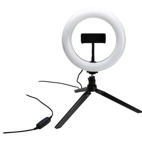 Vlogging Kit Eclairage Anneau Blanc L Diamètre 20cm Trépied 1.6m Noir Bigben