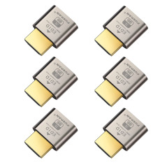 Lot de 6 émulateurs d'affichage fantômes HDMI DDC EDID sans tête (compatible avec les casques sans tête 1920 x 1080 @ 60 Hz)