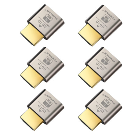 Lot de 6 émulateurs d'affichage fantômes HDMI DDC EDID sans tête (compatible avec les casques sans tête 1920 x 1080 @ 60 Hz)