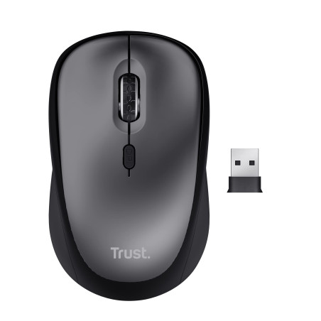 Trust Yvi+ Souris sans Fil Silencieuse avec Conception Durable, 800-1600 DPI, pour Gauchers et Droitiers, Récepteur USB Stockabl