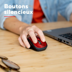 Trust Yvi+ Souris sans Fil Silencieuse avec Conception Durable, 800-1600 DPI, pour Gauchers et Droitiers, Récepteur USB Stockabl