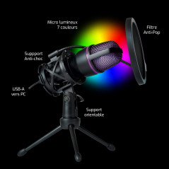 Onlan - MC-30 Microphone de Streaming - USB – Réduction de Bruit – Support Antichoc – Filtre Anti-Pop – Trépied Réglable - Strea