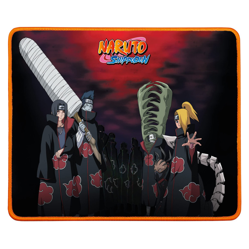 Konix Naruto Shippuden Tapis de Souris Gaming 32 x 27 cm - Base antidérapante en Caoutchouc - Motif Akatsuki