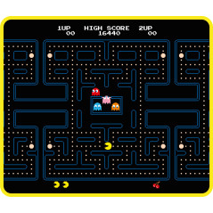 Konix Pac-Man Tapis de Souris Gaming 32 x 27 cm - Surface en Silicone 3D Ultra Fine - Base antidérapante en Caoutchouc - Noir et