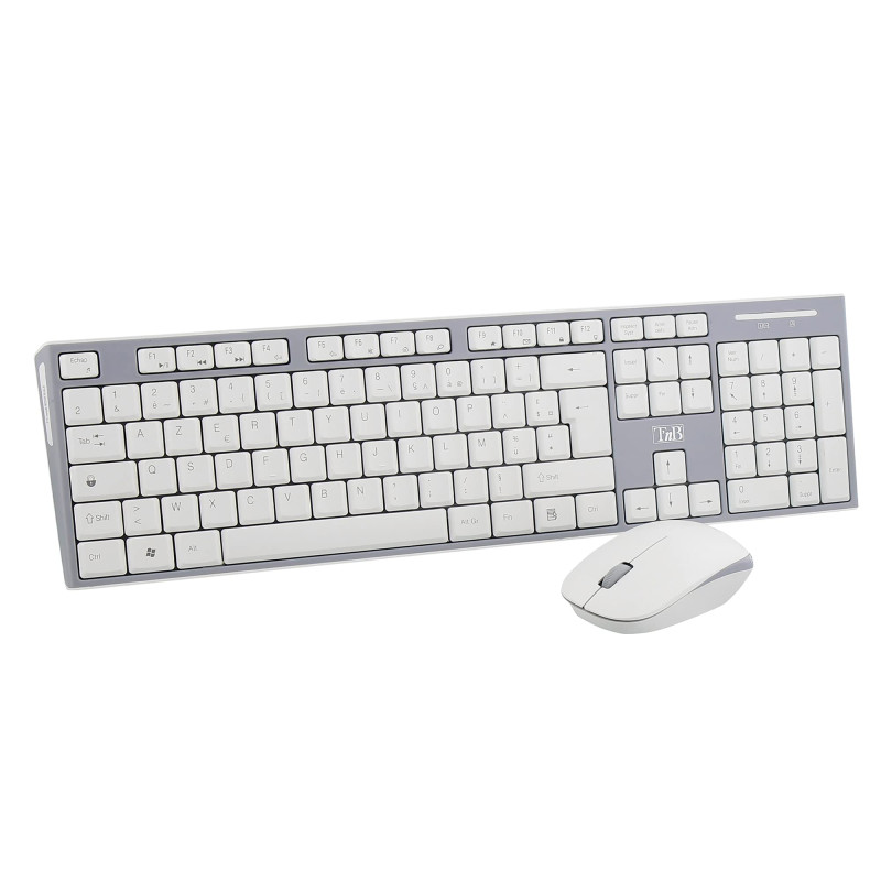 T’NB Clavier et Souris sans Fil Radiofréquence, Clavier AZERTY Français, Compact, Confortable Et Silencieux, Raccourcis Multiméd T’NB Clavier et Souris sans Fil Radiofréquence, Clavier AZERTY Français, Compact, Confortable Et Silencieux, Raccourcis Multiméd