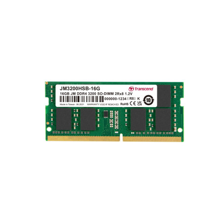 Transcend JM3200HSB-16G JetRAM Module mémoire pour PC Portable DDR4 16 GB 1 x 16 GB 3200 MHz So-DIMM 260 Broches CL22