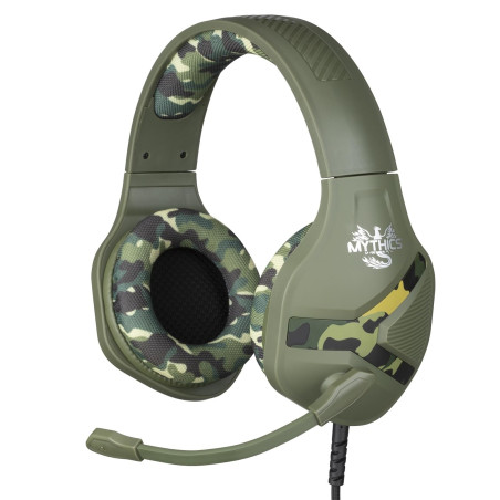 Konix Mythics Casque Gaming Filaire Nemesis PS4, PS5, Switch et Xbox - Microphone - Câble 1,5 m - Prise Jack 3,5 mm - Motif Camo