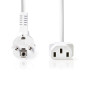 Valueline CABLE-703W-10 Câble d'alimentation Schuko coudé IEC320 C13 10 m Blanc Valueline CABLE-703W-10 Câble d'alimentation Schuko coudé IEC320 C13 10 m Blanc