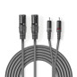 NEDIS Câble audio XLR 2x XLR D et 3 broches mâle - 2x RCA NEDIS Câble audio XLR 2x XLR D et 3 broches mâle - 2x RCA