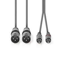 NEDIS Câble audio XLR 2x XLR D et 3 broches mâle - 2x RCA