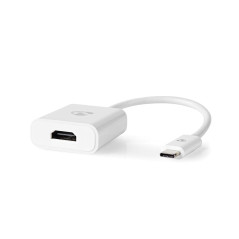 Adaptateur USB - USB 3.2 Gen 1 - Connecteur USB-CT - Sortie HDMI - 0,20 m - Rond - Nickelé - PVC - Blanc - Boîte