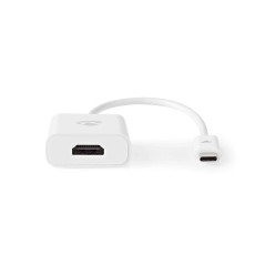 Adaptateur USB - USB 3.2 Gen 1 - Connecteur USB-CT - Sortie HDMI - 0,20 m - Rond - Nickelé - PVC - Blanc - Boîte