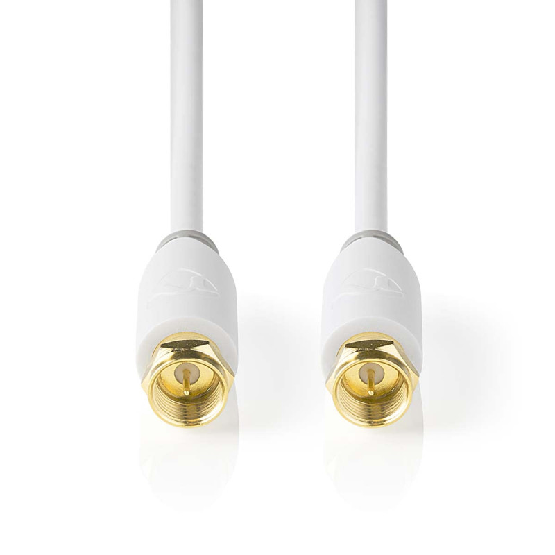 Nedis Câble satellite et antenne, contacts plaqués or, blindé, 1 m, blanc, câble coaxial pour connecter une antenne parabolique Nedis Câble satellite et antenne, contacts plaqués or, blindé, 1 m, blanc, câble coaxial pour connecter une antenne parabolique