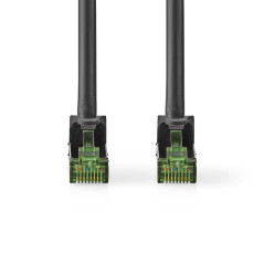 Nedis CCGP85420BK100 Câble Cat 7 | PiMF | Fiche RJ45 | Fiche RJ45 | 100 m | Rond | LSZH | Noir | Sac en plastique