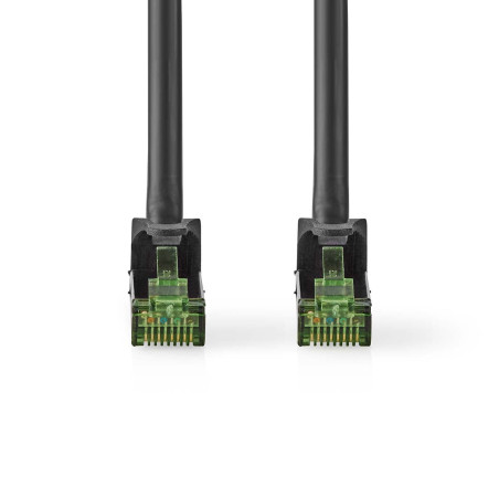 Nedis CCGP85420BK100 Câble Cat 7 | PiMF | Fiche RJ45 | Fiche RJ45 | 100 m | Rond | LSZH | Noir | Sac en plastique