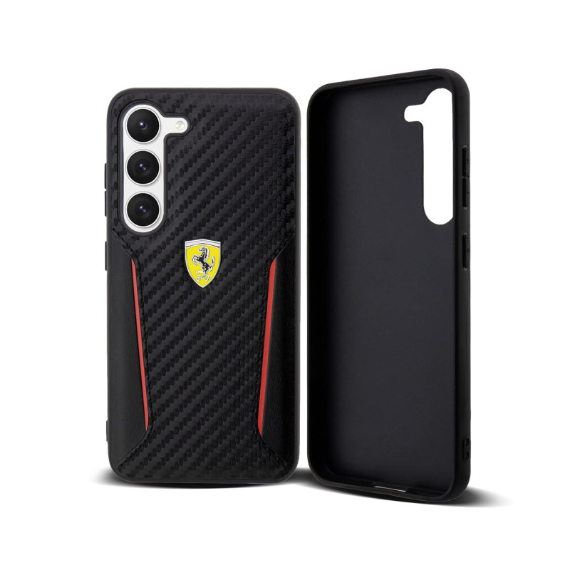 Ferrari FEHCS23MNPYK S23+ S916 Coque Rigide en Carbone Contrast Edges Noir