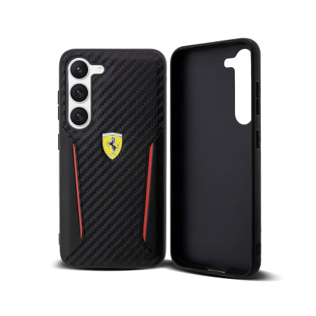 Ferrari FEHCS23MNPYK S23+ S916 Coque Rigide en Carbone Contrast Edges Noir