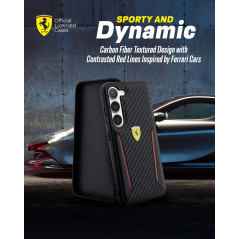 Ferrari FEHCS23MNPYK S23+ S916 Coque Rigide en Carbone Contrast Edges Noir