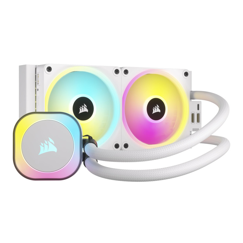 CORSAIR iCUE Link H100i RGB Liquid CPU Cooler - 240mm AIO - Ventilateurs QX120 RGB - Convient à Intel® LGA 1700, AMD® AM5 - Hub 