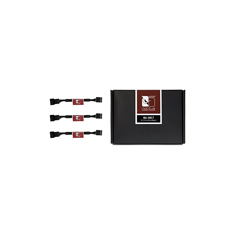 Noctua NA-SRC7, Adaptateurs Faible Bruit 4 broches pour Ventilateurs de PC (Noir) Noctua NA-SRC7, Adaptateurs Faible Bruit 4 broches pour Ventilateurs de PC (Noir)