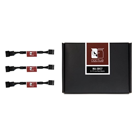 Noctua NA-SRC7, Adaptateurs Faible Bruit 4 broches pour Ventilateurs de PC (Noir)