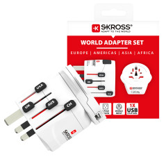 SKROSS Monde & USB 2 en 1 - Adaptateur de Voyage Universel Depuis et vers Le Monde - Tension et Puissance : 100V - 700W/250V - 1