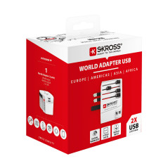 SKROSS - 1.302960 | MUV USB (2xA) | Adaptateur de Voyage Universel à 2 broches - 2 Prises de Charge USB. Tension et Puissance : 