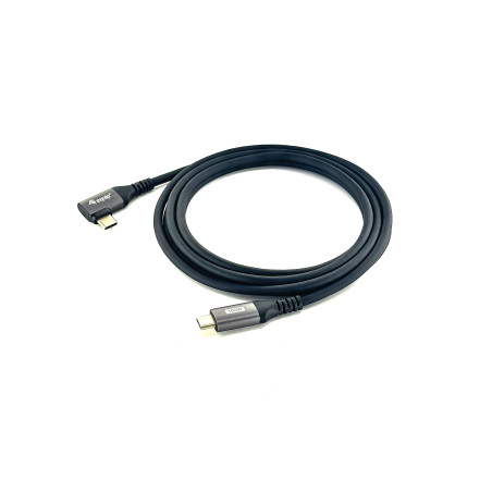 Equip 128893 Câble coudé USB 2.0 C vers C 90° M/M, 3,0 m, PD 100W, noir
