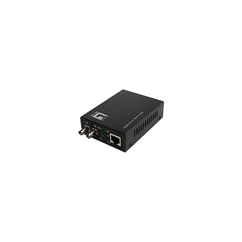 LevelOne GVT-2003 Convertisseur multim?dia Gigabit Ethernet RJ45 vers ST Fibre monomode 1310 nm 20 km