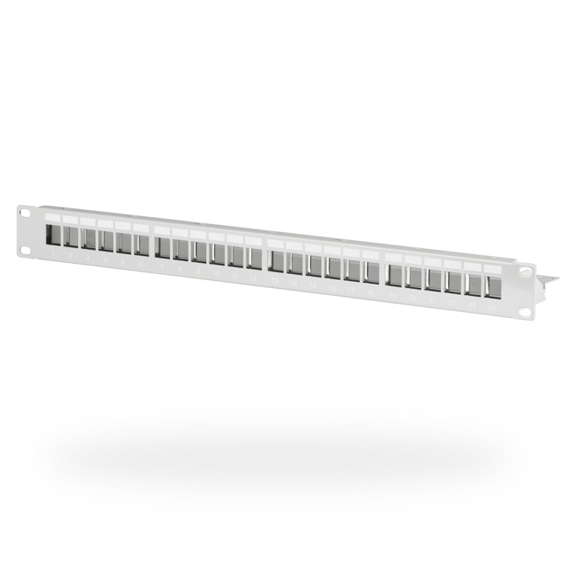 EFB-Elektronik Panneau de distribution 19" 1U, 24 ports, gris, sans Keystone
