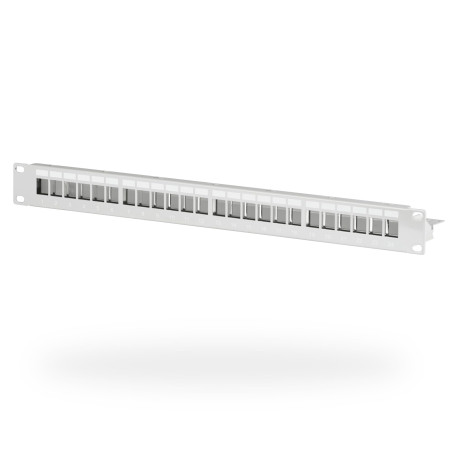 EFB-Elektronik Panneau de distribution 19" 1U, 24 ports, gris, sans Keystone