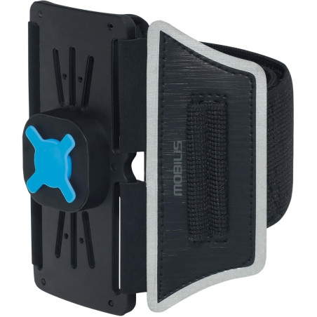 MOBILIS Brassard de Sport Anti-dérapant et Ajustable, Brassard Running pour Smartphone Universel, Porte-Clés Noir