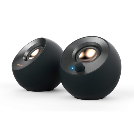 Creative Pebble V2 – Enceintes de Bureau avec Alimentation USB-C 2.0, entrée auxiliaire de 3,5 mm, jusqu'à 8 W de Puissance RMS