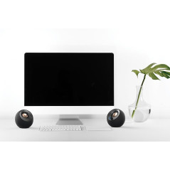 Creative Pebble V2 – Enceintes de Bureau avec Alimentation USB-C 2.0, entrée auxiliaire de 3,5 mm, jusqu'à 8 W de Puissance RMS