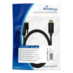 MediaRange Câble de Connexion DVI vers DisplayPort DisplayPort avec connecteurs plaqués Or 24 + 1 Broches Noir 2 m