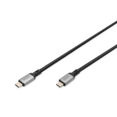 DIGITUS Câble USB-C – USB 4.0 – 1 m – 40 Gbps – Vidéo 8K 60 Hz, 4K 60 Hz – 240 W Power Delivery 3.1 – compatible avec Thunderbol