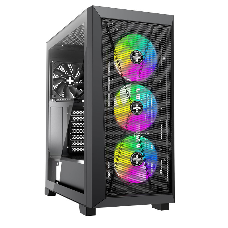 Xilence Xilent X X912.ARGB Boîtier PC Gaming, 3x ventilateurs ARGB 120mm, 1x ventilateur noir, tour moyenne ATX Midi Tower, pann