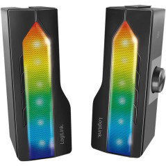 LogiLink Barre de Son Mobile avec lumière de fête, système de Son de Jeu 2 en 1, Connexion Via Bluetooth V5.0 ou Jack stéréo 3,5