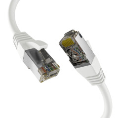 EFB-Elektronik Câble patch RJ45 S/FTP PIMF CAT8.1 Blanc 7,5 m