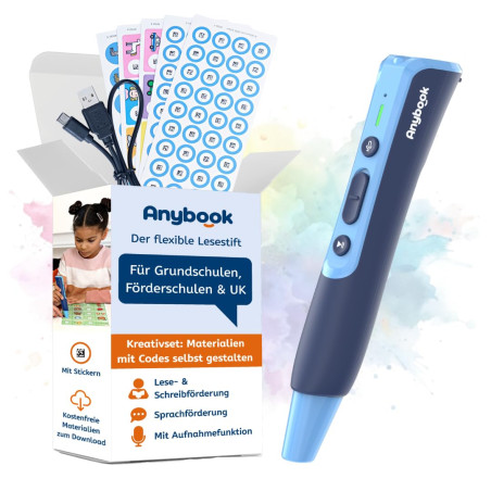 Anybook Pro M701 Stylo Audio et Stylo de Lecture avec Fonction d'enregistrement et de Lecture, Flexible pour la de la Voix et de
