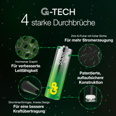 GP Lot de 8 Piles Super alcalines AA Mignon 1,5 V, idéales pour alimenter Les appareils du Quotidien, Nouvelle Technologie G-Tec