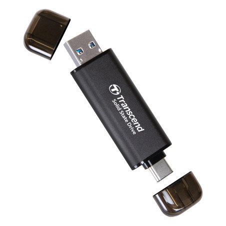Transcend ESD310C SSD Portable 2To Type-A/Type-C Compatible PS4/PS5 Noir- TS2TESD310C, Noir