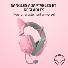 Razer Kitty Ears V2 - Oreilles de Chat clippables pour Casque Gaming (Se clipse sur Le Casque, Versatile, Straps Ajustables, 26g