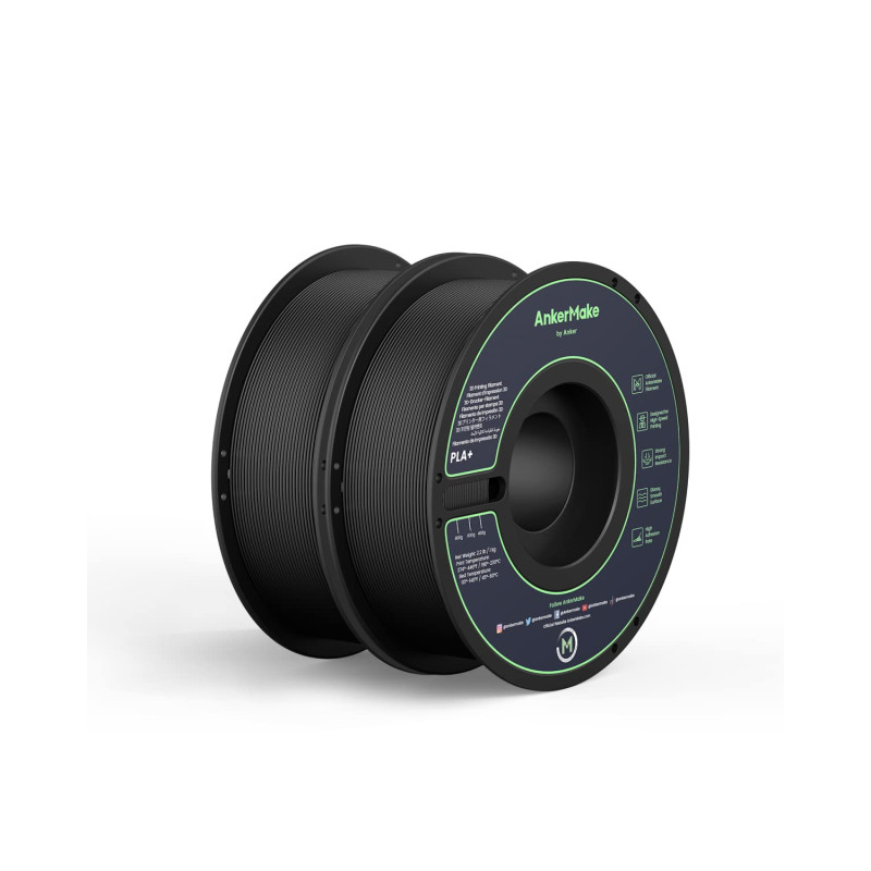 Filament d’impression 3D AnkerMake PLA+, Filament AnkerMake officiel, Pack de 2, 2 kg, durable et résistant, lisse, taux d’adhés Filament d’impression 3D AnkerMake PLA+, Filament AnkerMake officiel, Pack de 2, 2 kg, durable et résistant, lisse, taux d’adhés