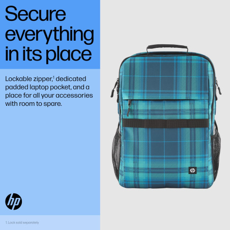 HP - PC Sac à Dos HP Campus XL, Mixte, Tartan Bleu, 16,1