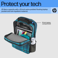HP - PC Sac à Dos HP Campus XL, Mixte, Tartan Bleu, 16,1
