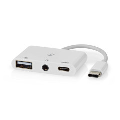 NEDIS Adaptateur Multi-Ports USB | USB 2.0 | USB-c Femelle | USB-a Femelle/USB-c Femelle / 3.5 mm Feme